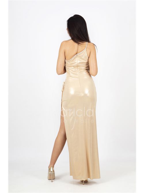 abito lungo satinato occhio laterale MARICLA ELEGANCE | INV2353ORO